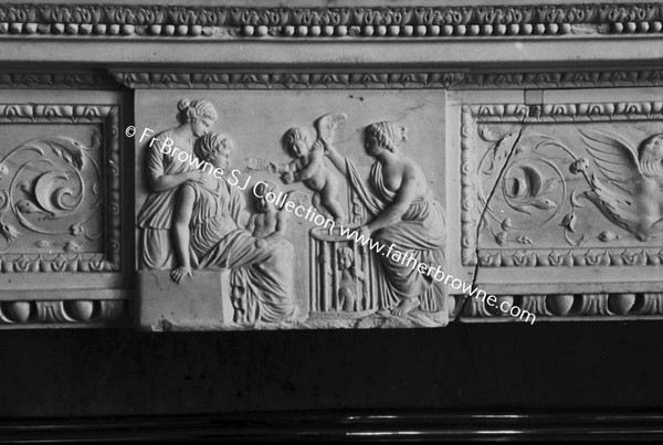 BIRR CASTLE  LIBRARY PANEL IN MANTLE PIECE